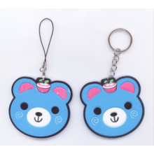 厂家直销批发订做韩式双面贴小熊头系列钥匙扣钥匙圈手机挂件