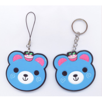 厂家直销批发订做韩式双面贴小熊头系列钥匙扣钥匙圈手机挂件