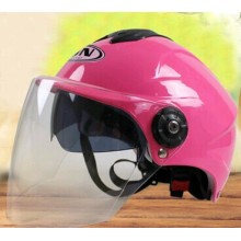 夏季头盔头盔摩托车安全帽男女士电动车双镜片头盔防紫外线半盔