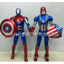 铁侠和美国队长 镀金版 2款 佩戴武器 可动人偶