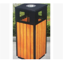 工业钢木高档收纳桶金属木制户外小区分类垃圾桶果皮箱