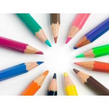 小彩色铅笔 库存桶装橡皮绘画铅笔 12色 24色 儿童绘画彩
