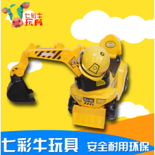 大号儿童电动挖掘机可坐可骑挖土机 音乐学步车1-2-5岁玩具