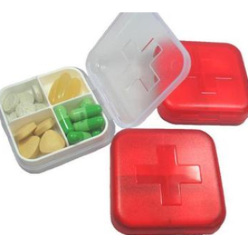 创意生活 时尚 十字4格/6格便携式药盒 储物盒 首饰盒